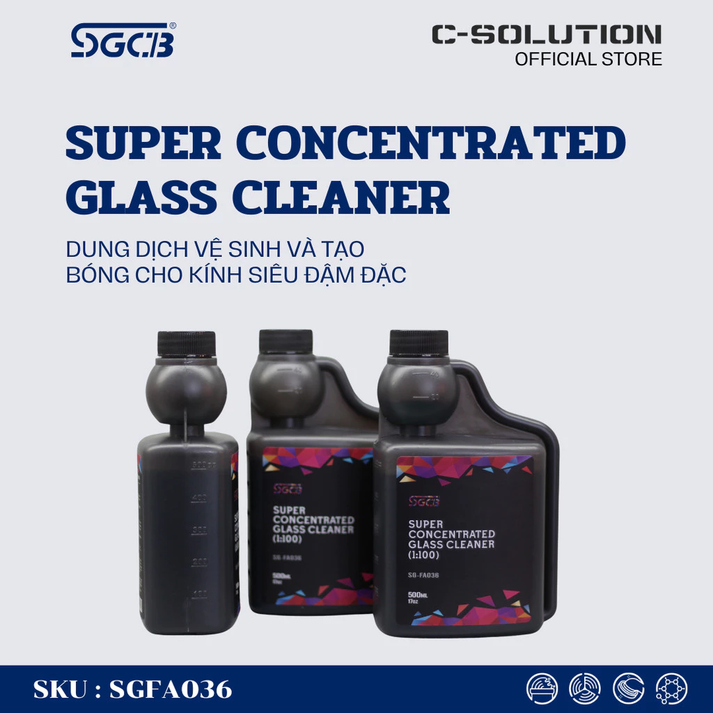 DUNG DỊCH VỆ SINH VÀ TẠO BÓNG CHO KÍNH SIÊU ĐẬM ĐẶC - SGFA036