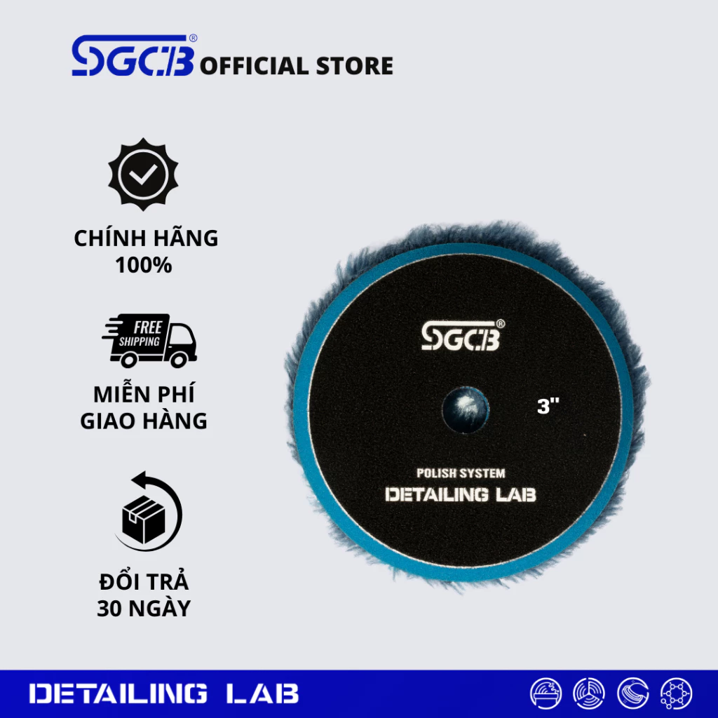 PHỚT LÔNG CỪU DÀI 3'' - XANH DƯƠNG -SGGA166