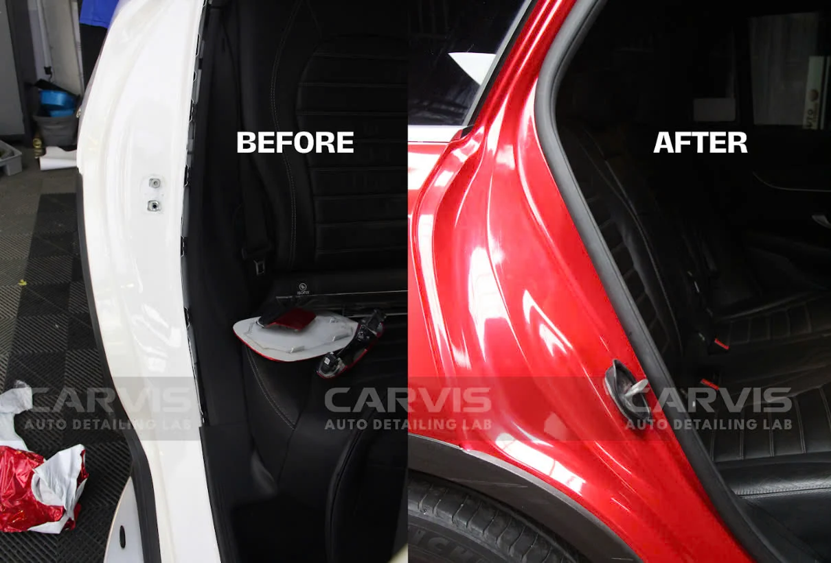 Trước và sau khi dán decal đổi màu xe ô tô