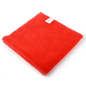 Khăn lau khô xe bằng sợi nhỏ không viền 16x16In màu đỏ